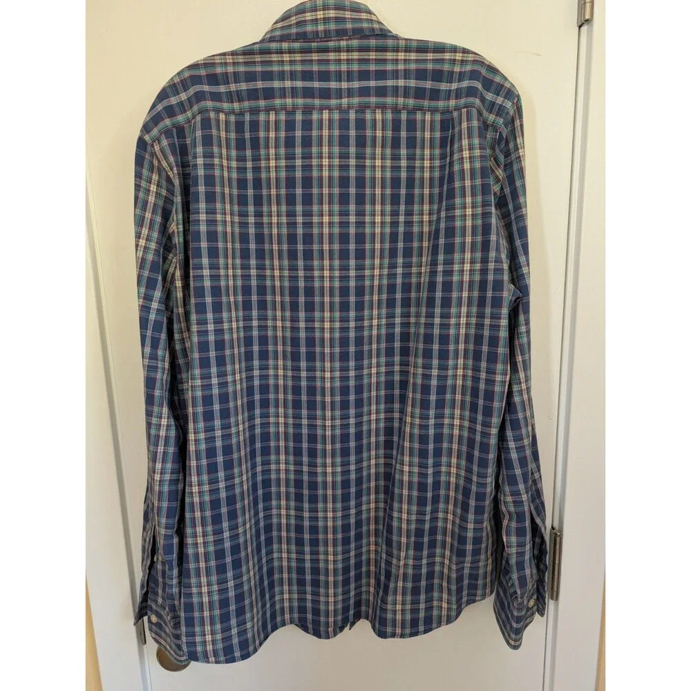 J.Crew Shirtings Tailored Fit Washed Casual Button Up Plaid Shirt M Office Work